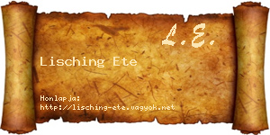 Lisching Ete névjegykártya
